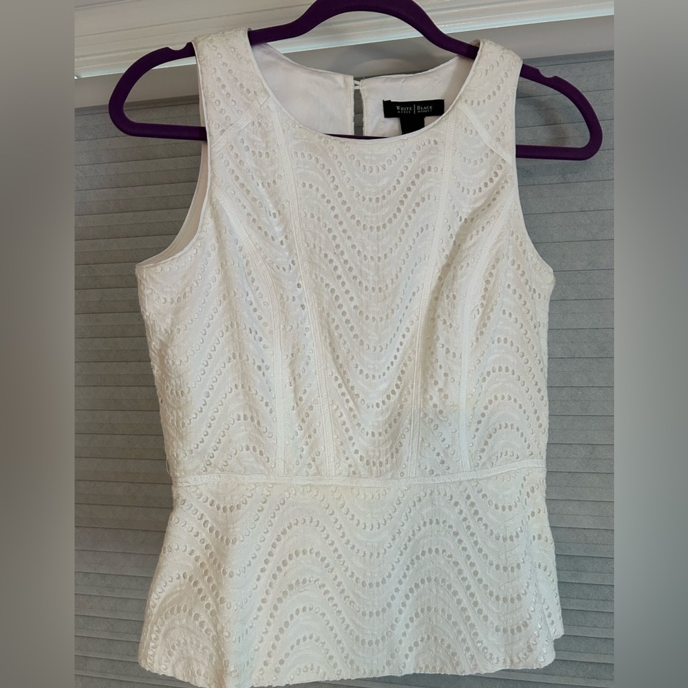 White House Black Market white eyelet tank
